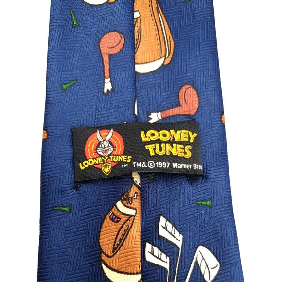 Looney Tunes Mens Tie Tasmanian Devil Golf Vintage Cartoon TAZ Warner Brothers - Picture 6 of 6